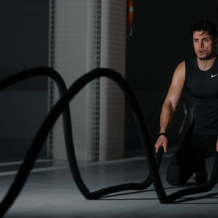 Professional gym with weight equipment